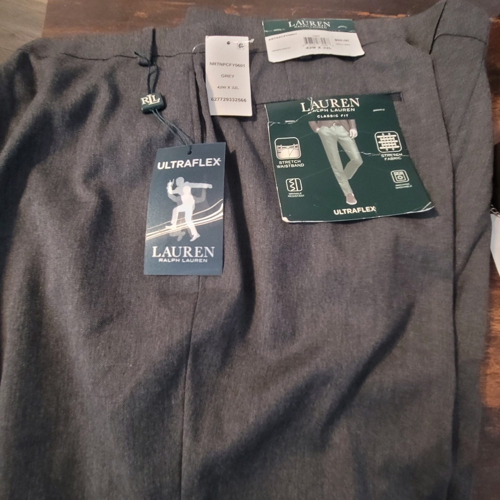 Lauren Ralph Lauren Mens UltraFlex Norton Classic Fit Dress Pants Gray 42x32